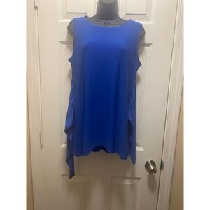 Dressy Chaus New York Royal Blue Sleeveless Top Size Large